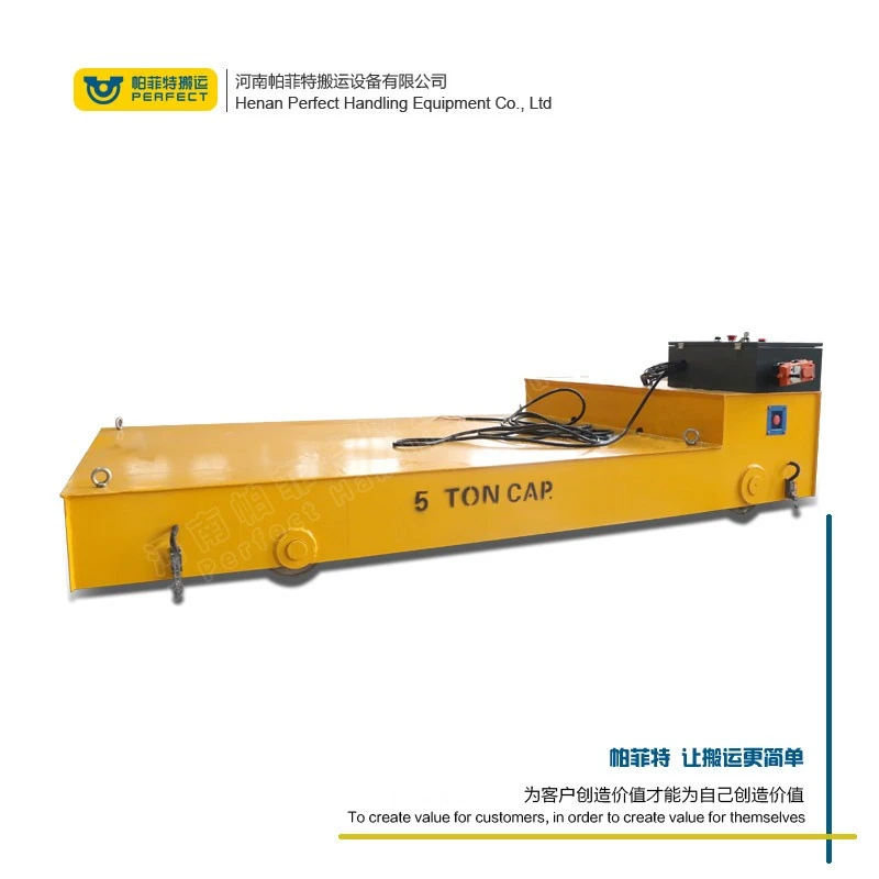 Warehouse Motorized Transfer Cart Precast Slab Handling Cable Power factory