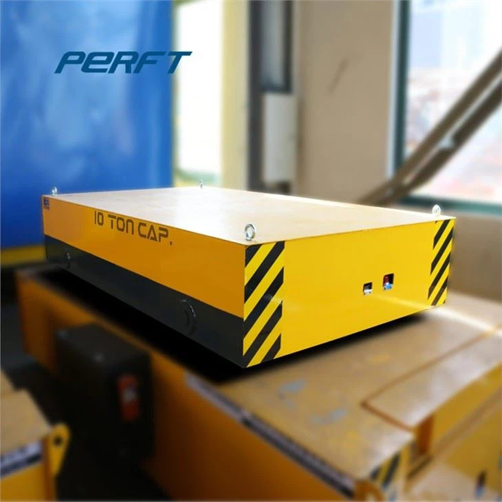 Motorized Rail Trolley Loading 10 Tons Steel Pipes